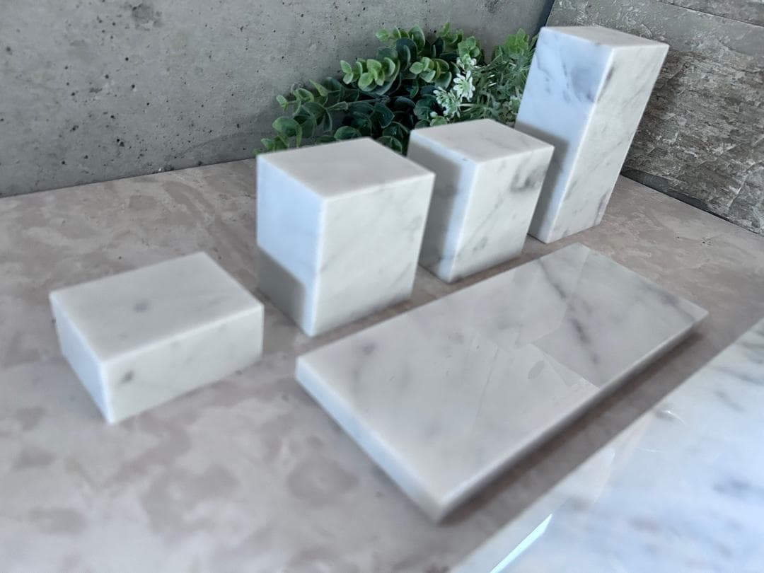 この様専用】天然白大理石ブロック・プレート○6点セット○巾木2枚