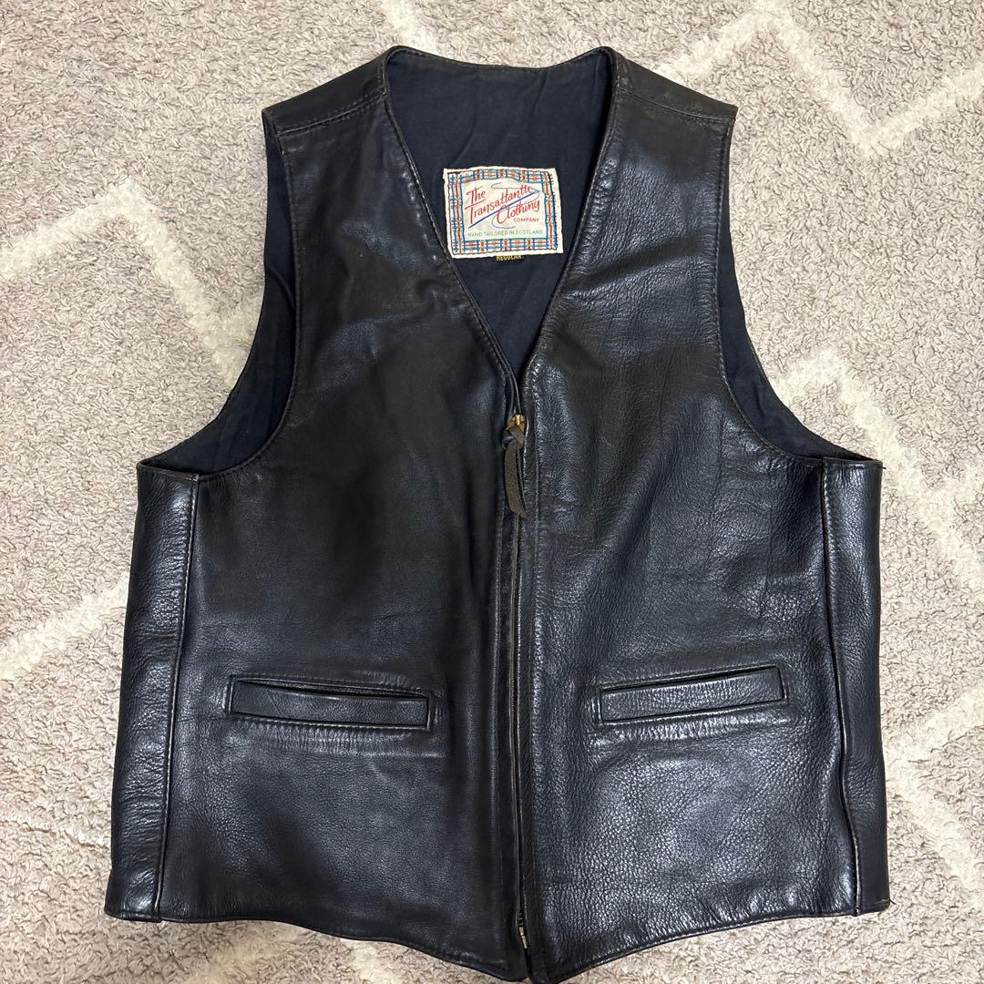 The Transatlantic Clothing ブラックレザーベスト - メルカリ
