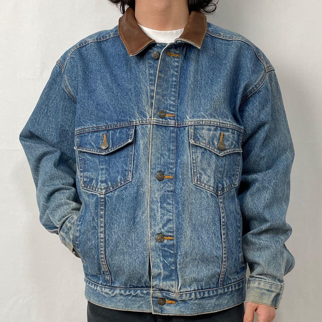 90s MARLBORO COUNTRY STORE 襟レザー デニムジャケット - メルカリ