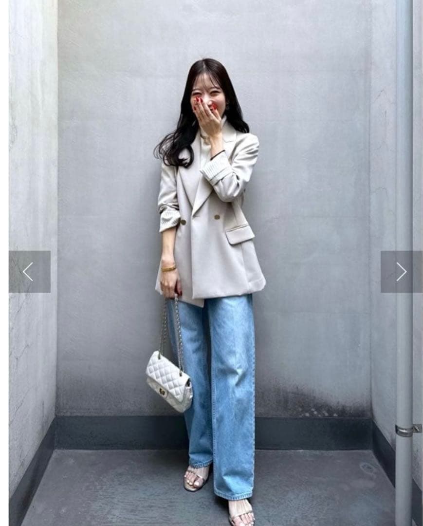 ラブティックボンボン メタル釦ダブルジャケット グレージュ - メルカリ