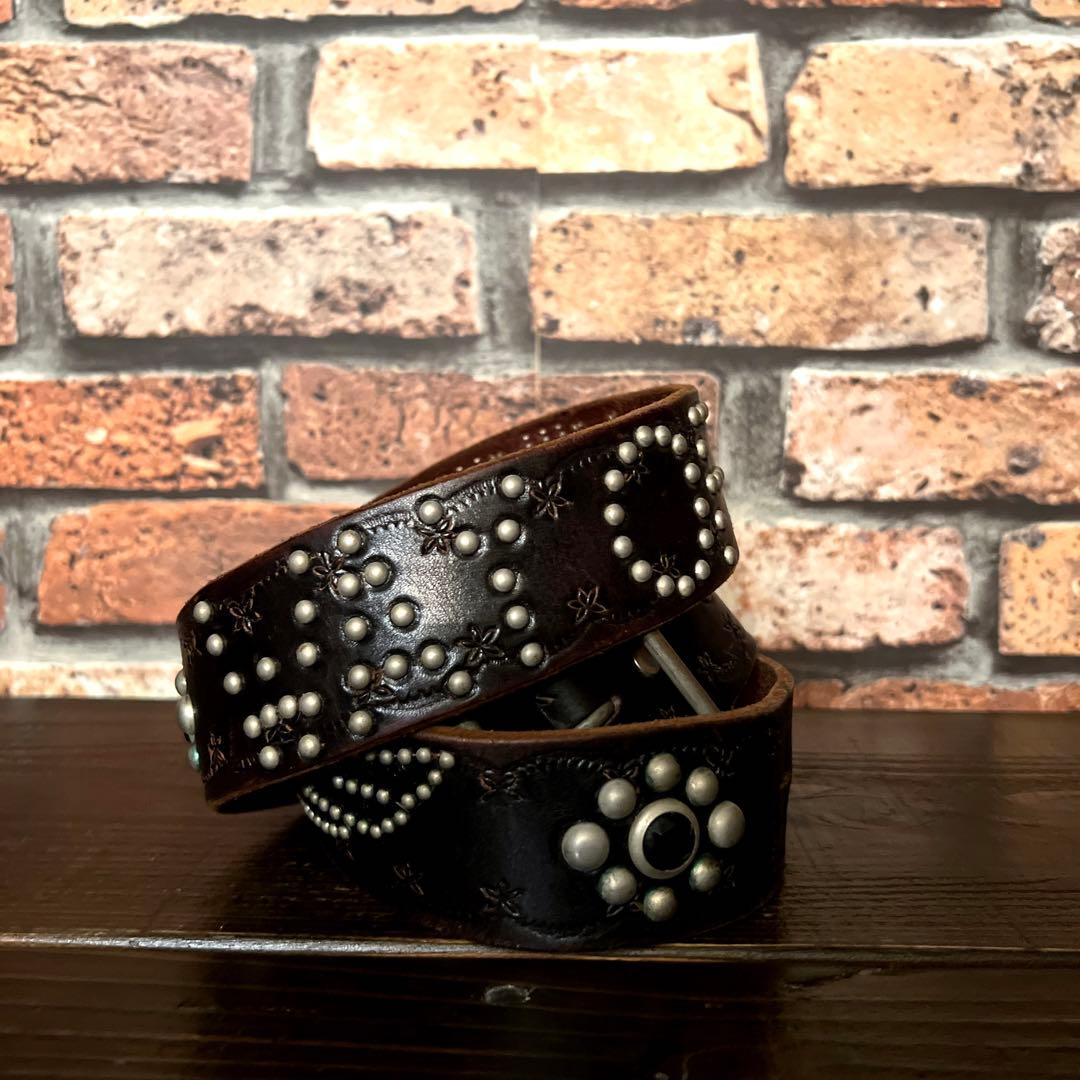 古着Lサイズ RATS WAY OF LIFE スタッズ レザーベルト - メルカリ