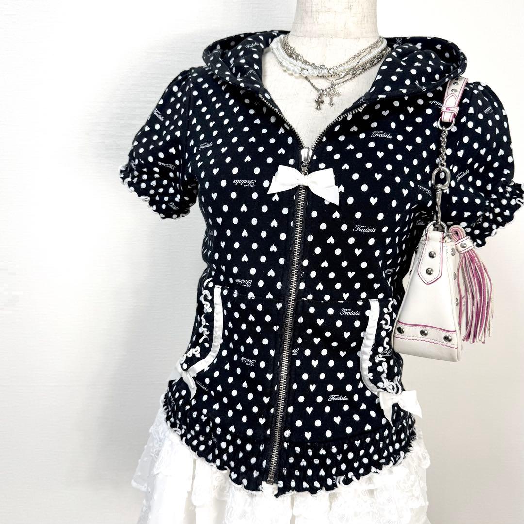 y2k❤️ 00s TRALALA de LIZLISA ドット柄 リボンパーカー - メルカリ