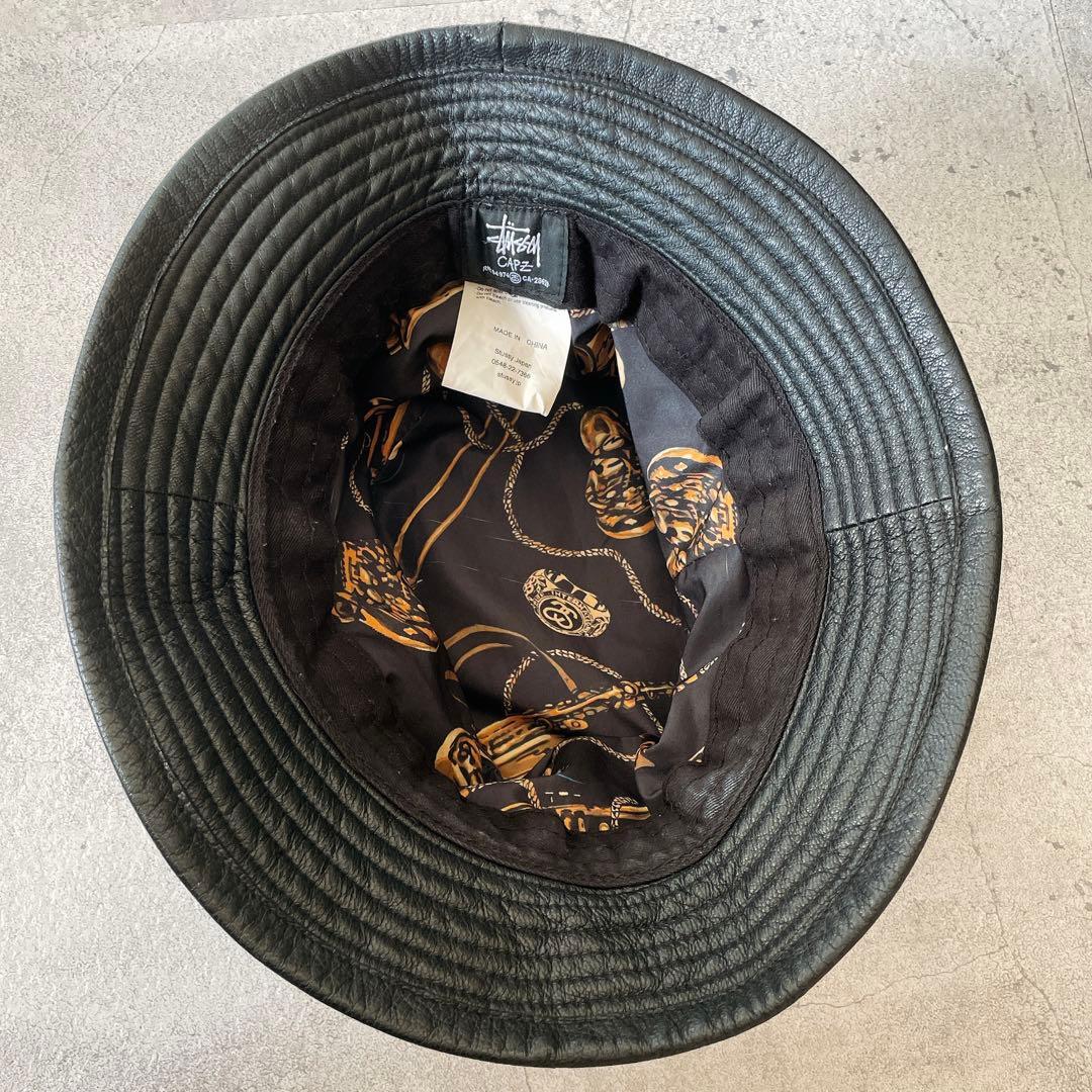 Stussy レザーバケットハット S - メルカリ