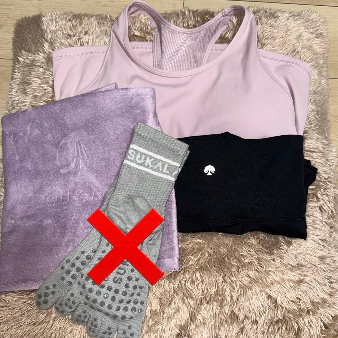 SUKALA LAVA タンクトップ、レギンス、ラグ3点セット SUKALA】アメリカンスリーブタンク＆レギンスセットアップ: ヨガウェア