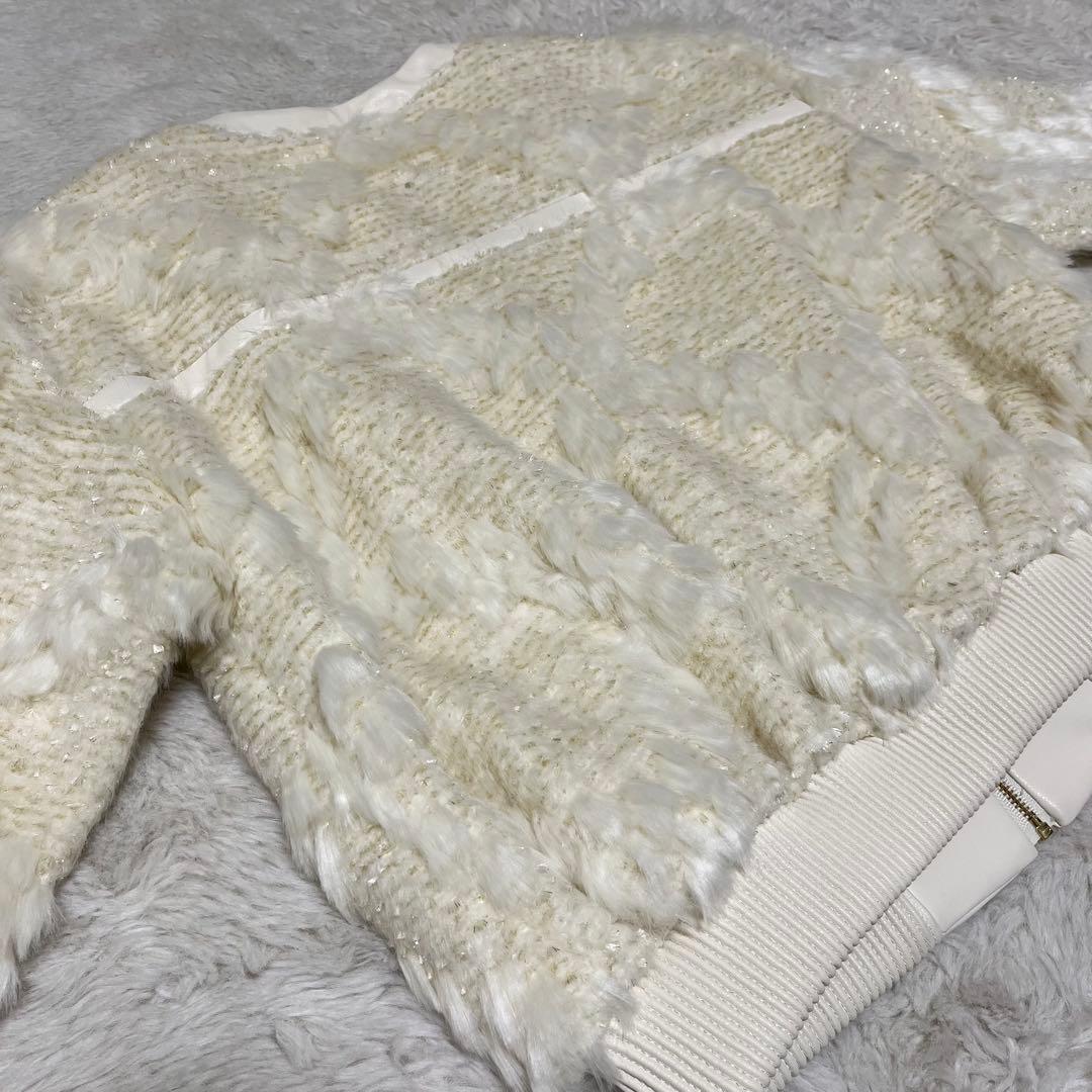 未使用級 グレースコンチネンタル ファーツイードジャケット 仲里依紗