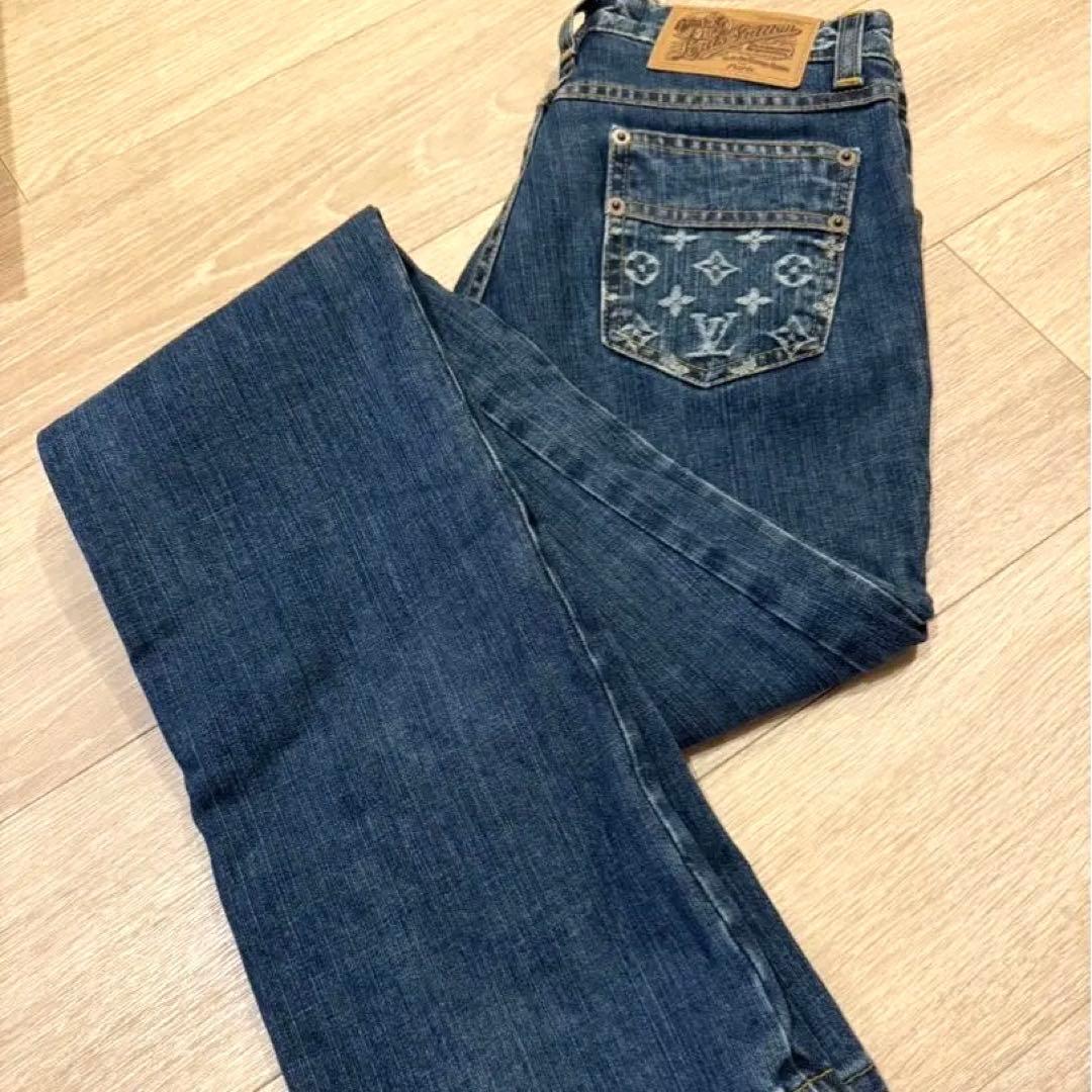LOUIS VUITTON ルイヴィトン デニムパンツ モノグラム レディース
