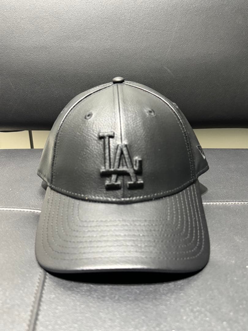 THECAP別注ブラックレザーキャップ ドジャース 9FORTY ニューエラ