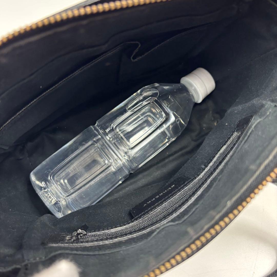 極美品 バーバリー ハンドバッグ キャンバス 革 スクエア ロゴエンボス