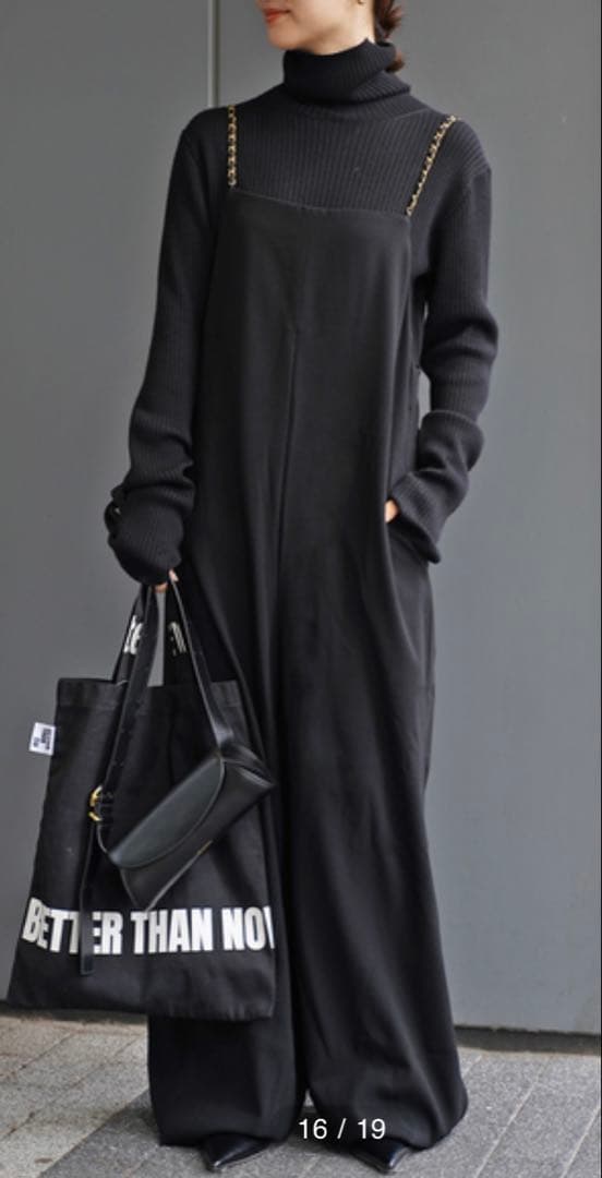 ドゥーズィエムクラスチェーンジャンプスーツ黒38