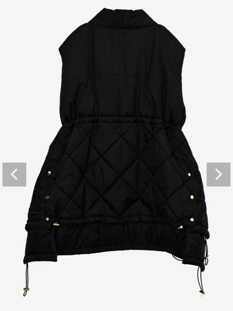 ドルチェ キルティングベスト フード付き ブラック - メルカリ