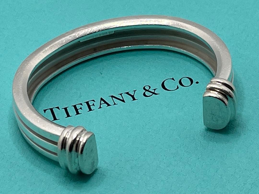 h141 希少 ヴィンテージ ティファニー 1995 グルーブド バングル925
