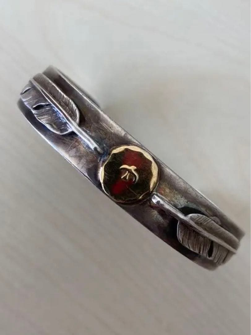 ゴローズ　ダブルフェザー　メタル平打ちバングル 楽天市場】goro's(ゴローズ) オールド物 ローズメタル付ダブルフェザー