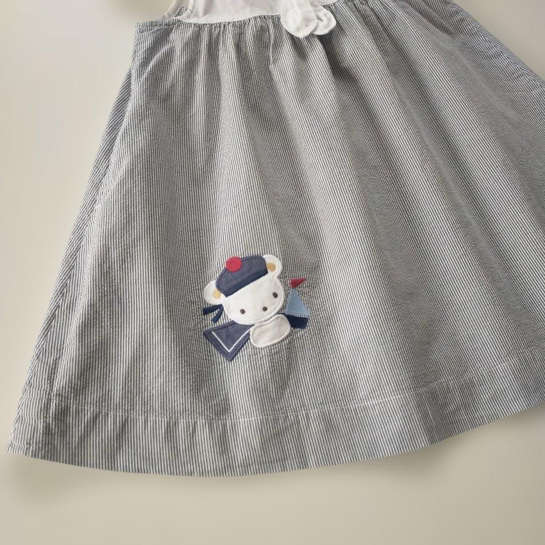 美品☆2024SS☆90cm familiar セーラー衿半袖ワンピース - メルカリ