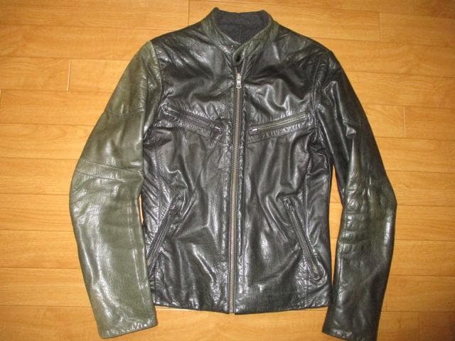 AX　アルマーニエクスチェンジ　２トーン　レザー　ライダースジャケット　SM 中古・古着通販】ARMANI EXCHANGE (アルマーニ エクスチェンジ) レザー