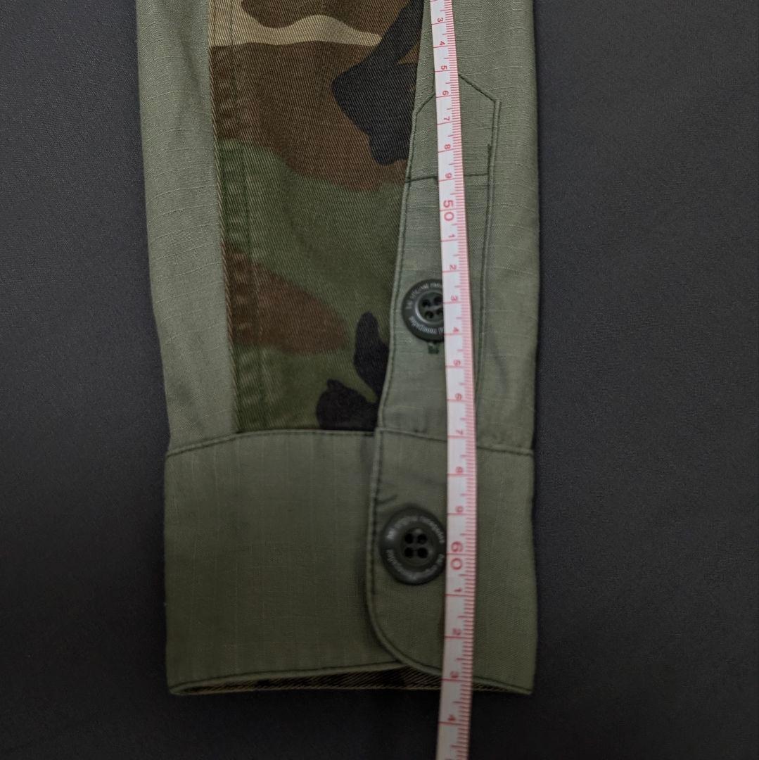 希少】BAL バル 刺繍 ミリタリーシャツ リップストップ カモフラ 切替