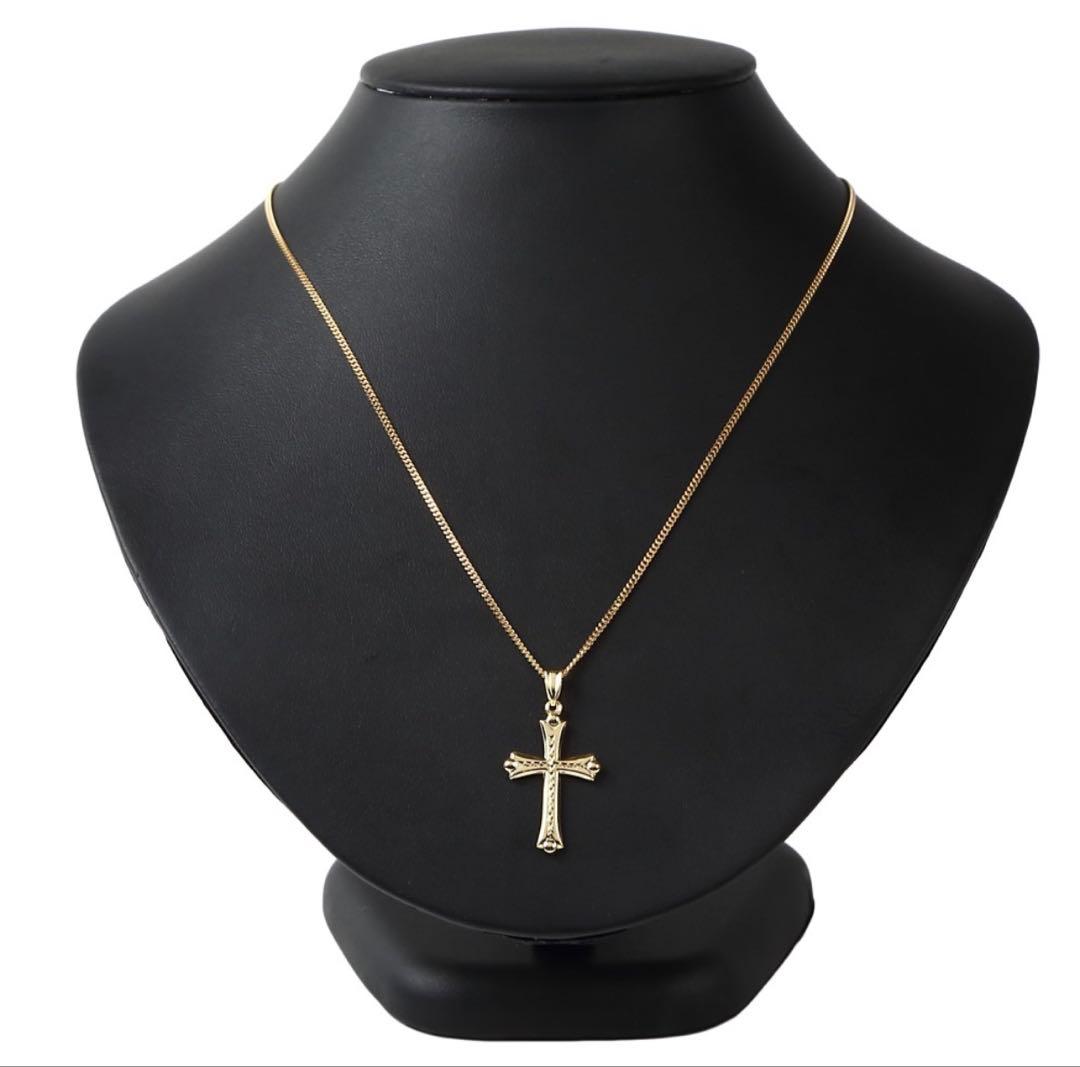 K18ゴールド クロスネックレス 27.5mm x 18.9mm