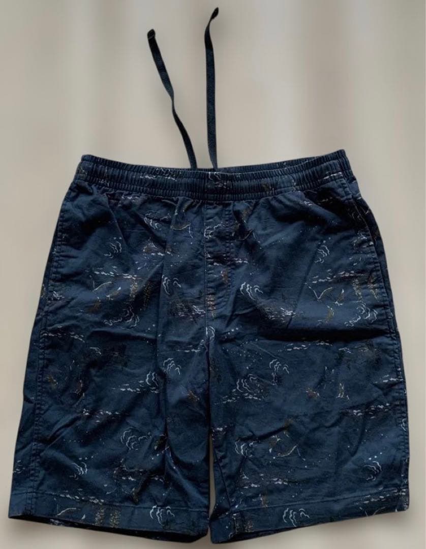 UNIQLO ネイビー 柄 ハーフパンツ M 紐付ウエスト76-84cm子供用 - メルカリ