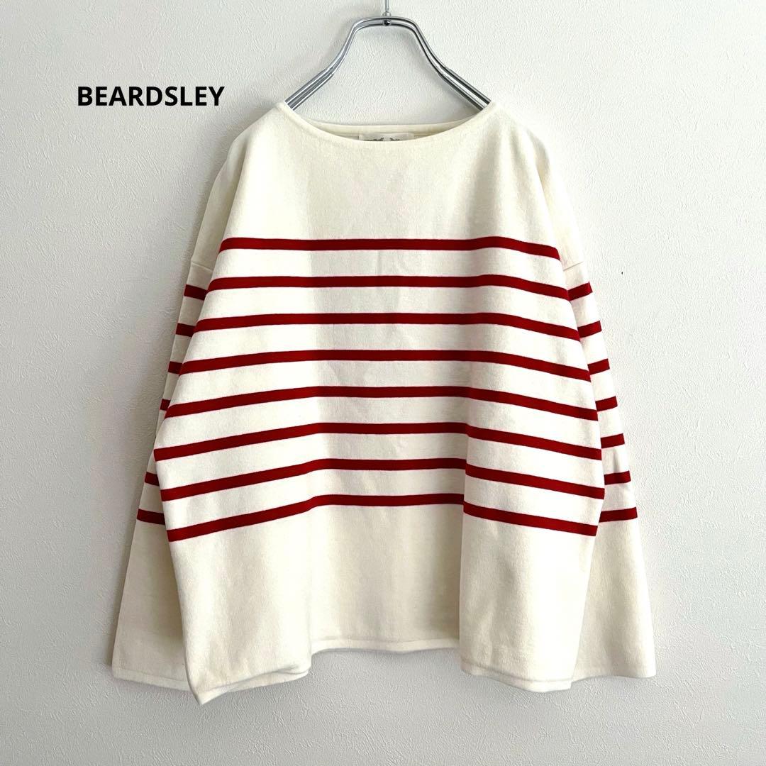 定価2.09万 ビアズリー ミラノリブボーダーニット レッド 春ニット BEARDSLEY（ビアズリー）の「ミラノリブボーダーニット（ニット