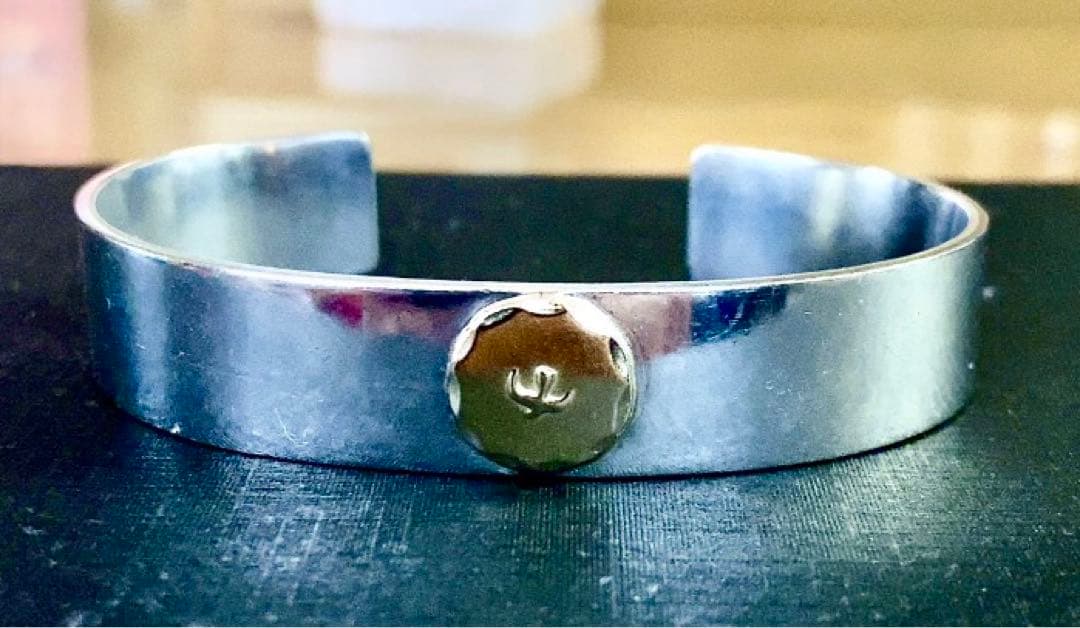 飛加藤様専用真贋保証goro's 平打ちブレスM バングル SV/k18中古鑑定