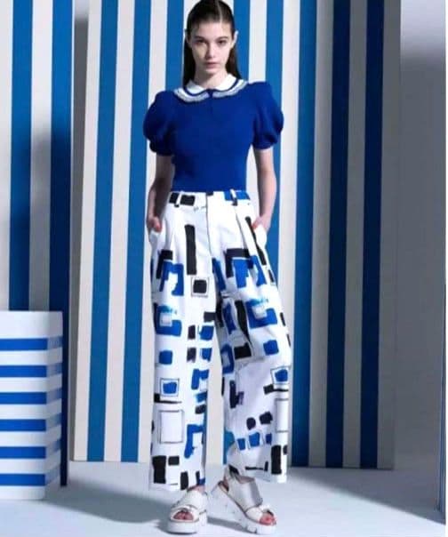 極美品✨ Sov. オリジナル幾何柄プリントパンツ　23SS　近年　ワイド　36 WEB限定】リネンミックスドットタックワイドパンツ