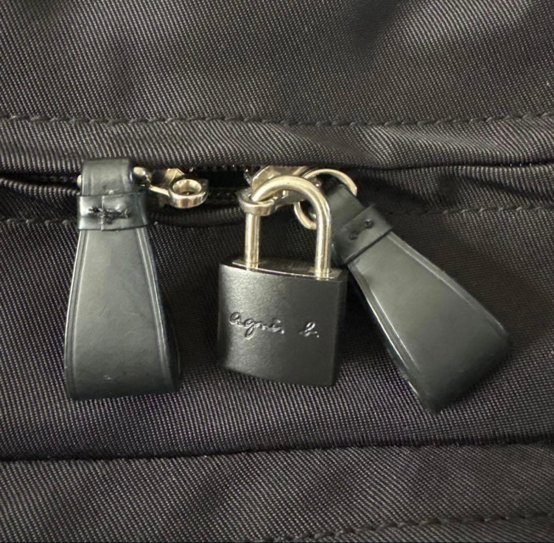 agnes.b VOYAGE 2wayボストンバッグ ナイロン 南京錠 黒
