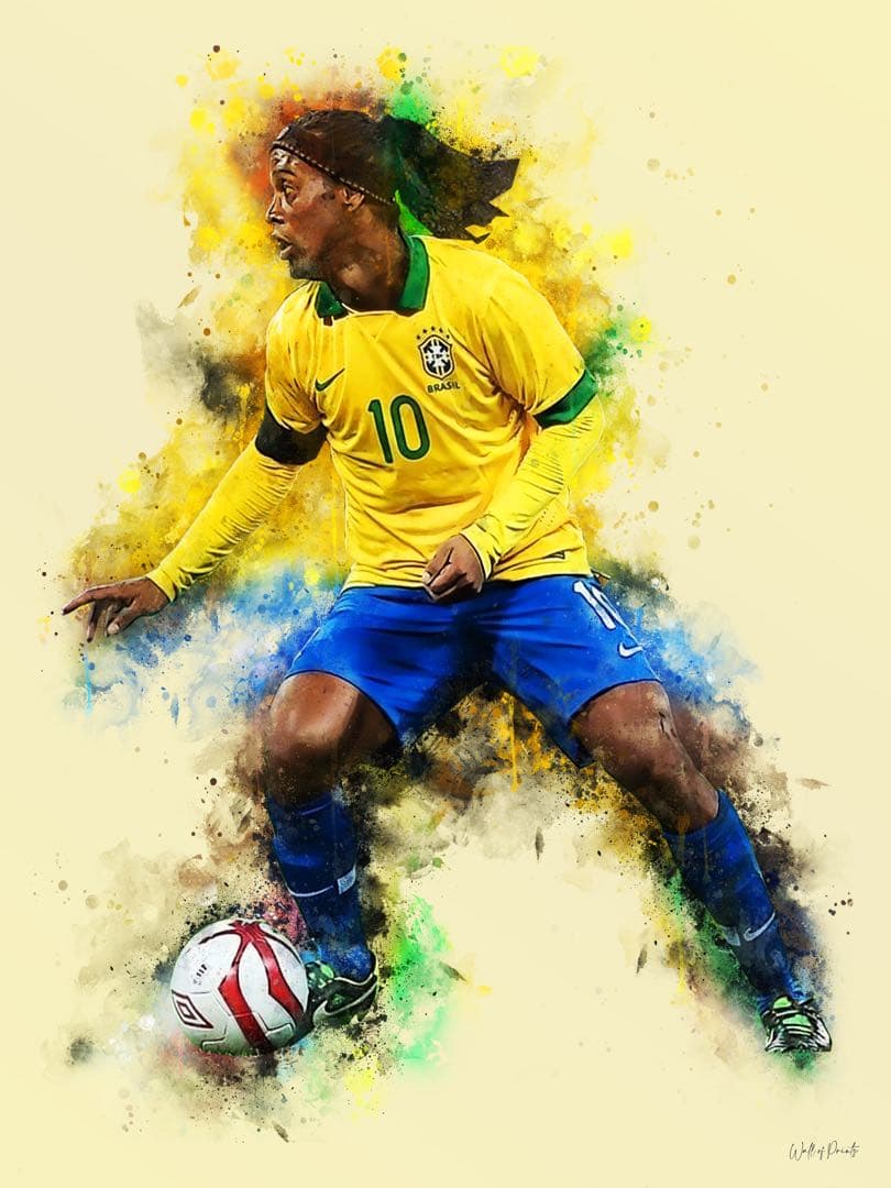 ブラジル代表 ロナウジーニョ アートポスター A4 - メルカリ