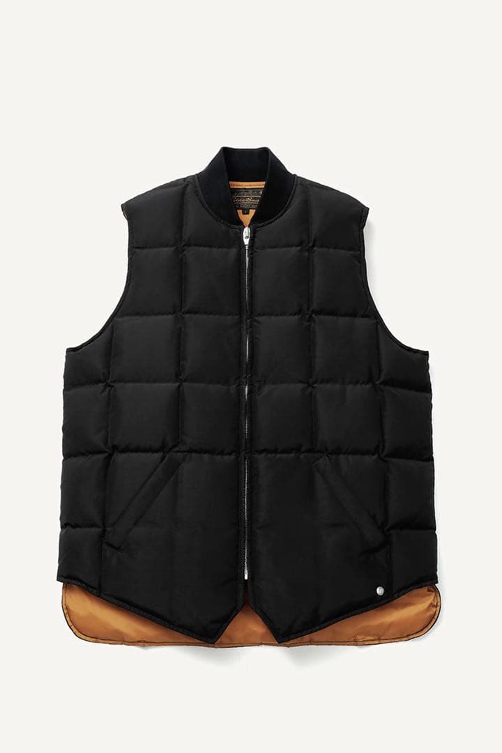 エディーバウアー ブラックタグ カナディアン ダウンベスト シルク 黒