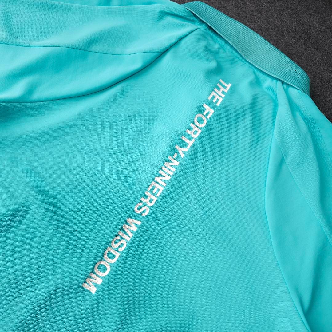 TFW49】背中 ロゴネーム 半袖ゴルフポロシャツ ミントグリーン XL