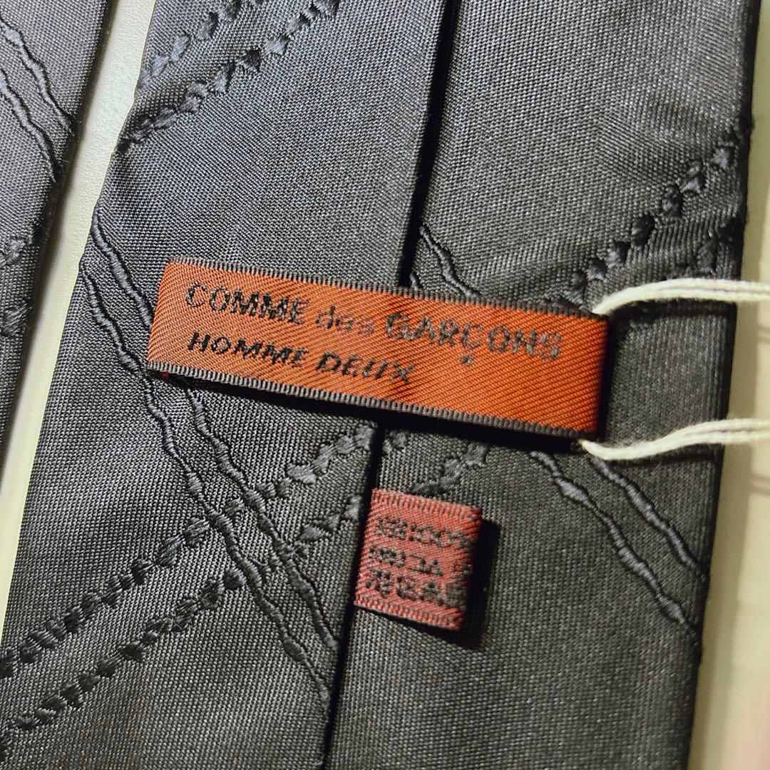 00s コムデギャルソン 未使用 ネクタイ ステッチ柄 チェック 黒 - メルカリ