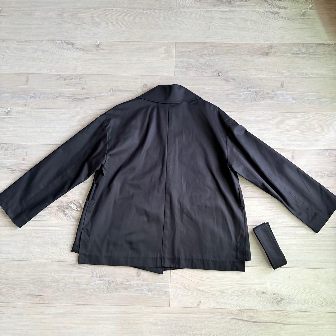 未使用】プルミエアロンディスモン ショートトレンチコート 黒