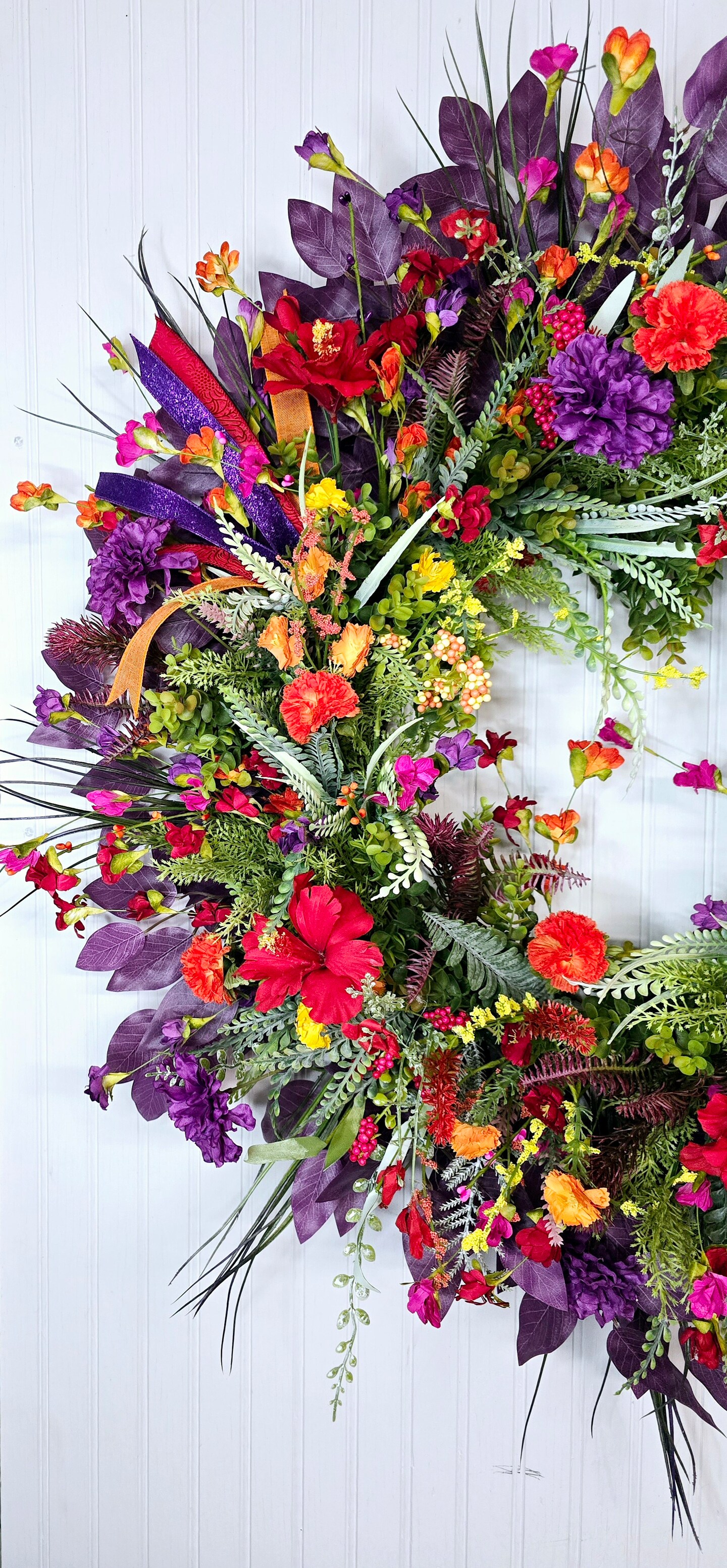 Extra Large Summer Mixed Floral Wreath for Front Door, Oversized