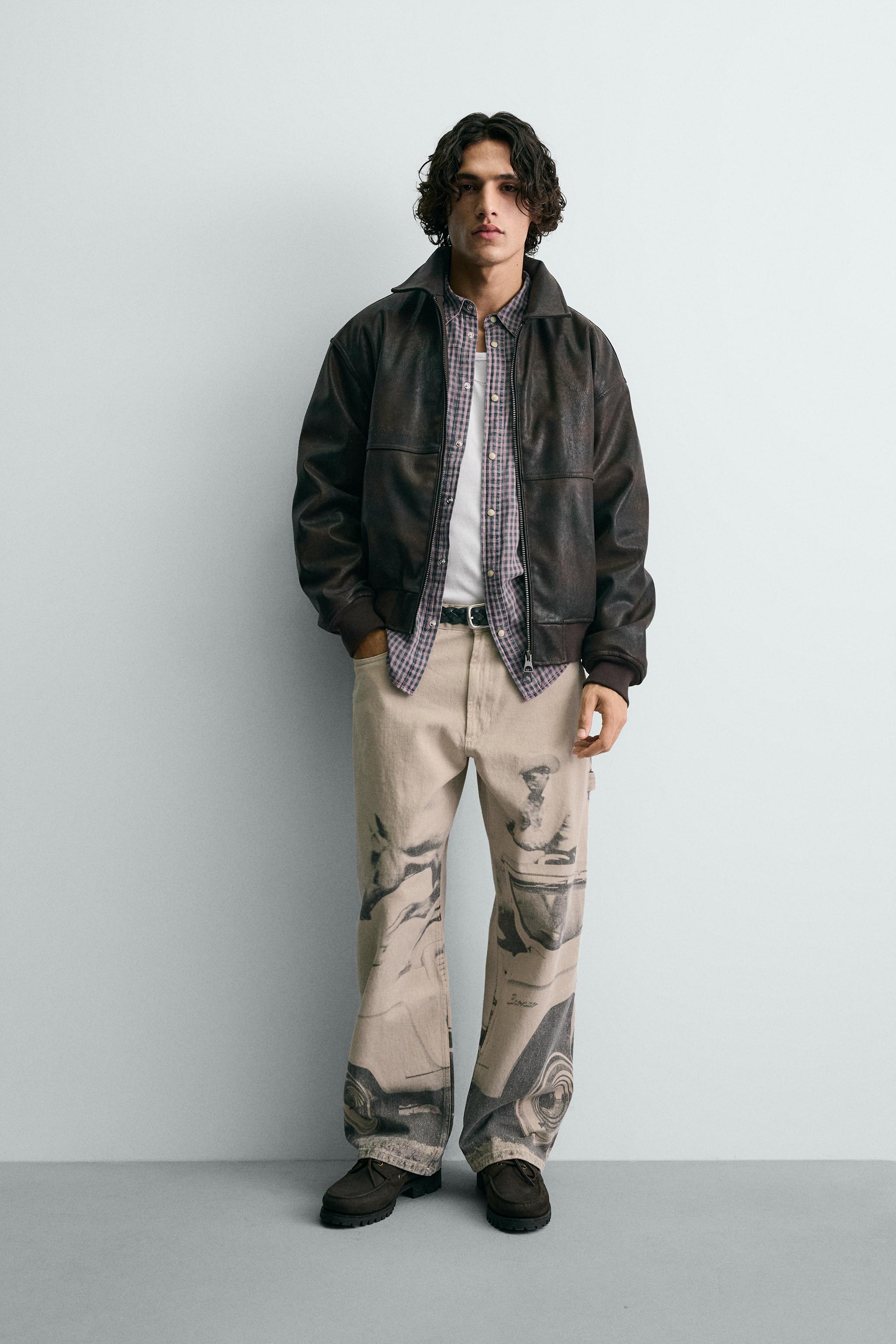 フォード©ロゴ入りフェイクレザーボンバージャケット - ブラウン