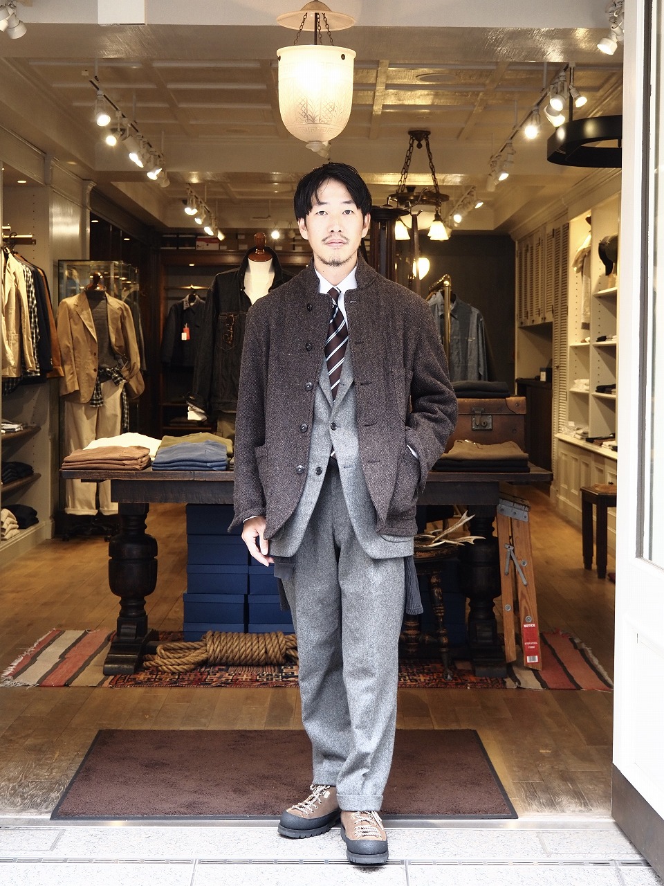 KENNETH FIELD / 60s SPORTS COAT & 1P TRIM TROUSER FOX FLANNEL