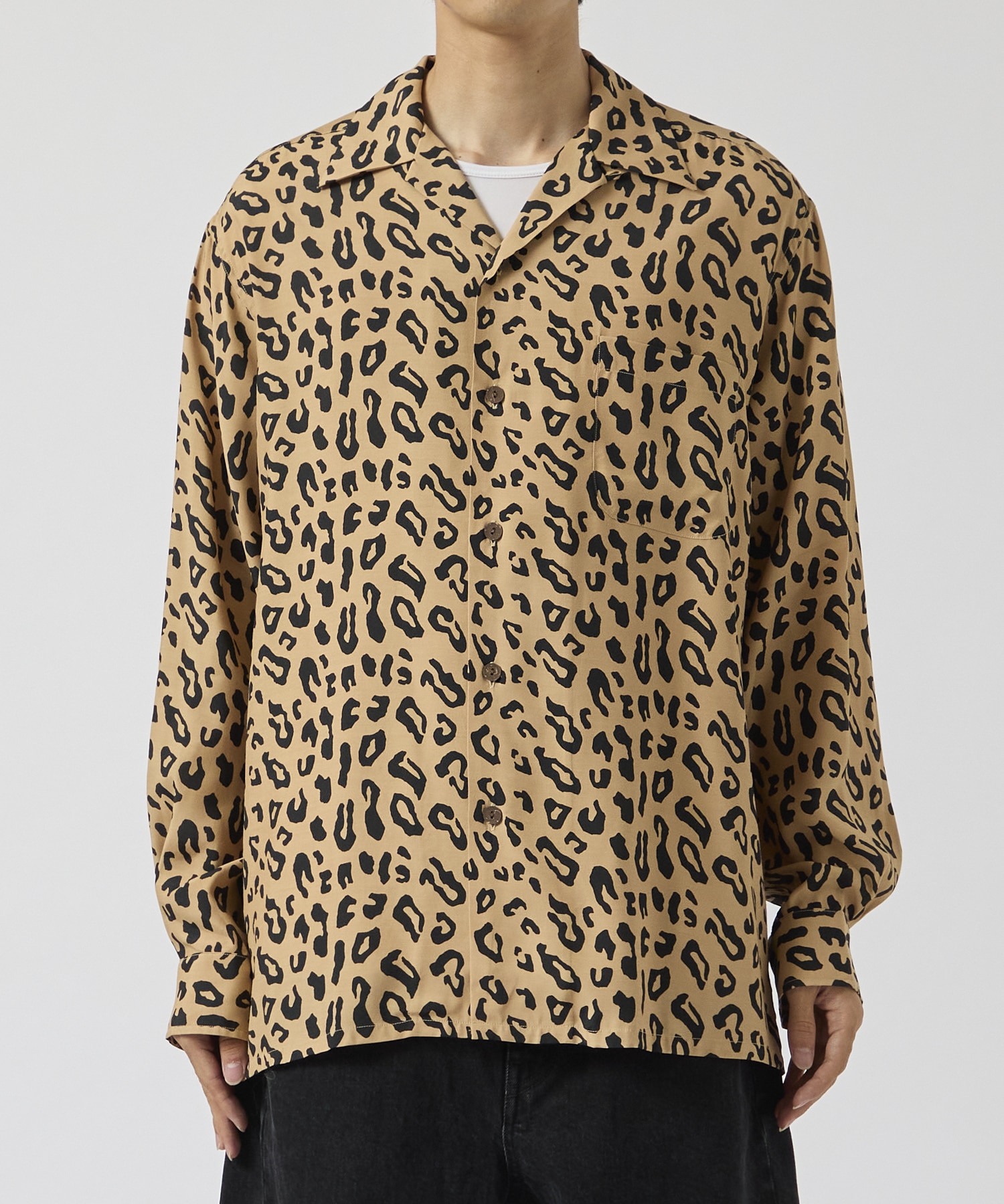 HAWAIIAN SHIRT L/S ( TYPE-1 )(M BEIGE): WACKO MARIA: MENS