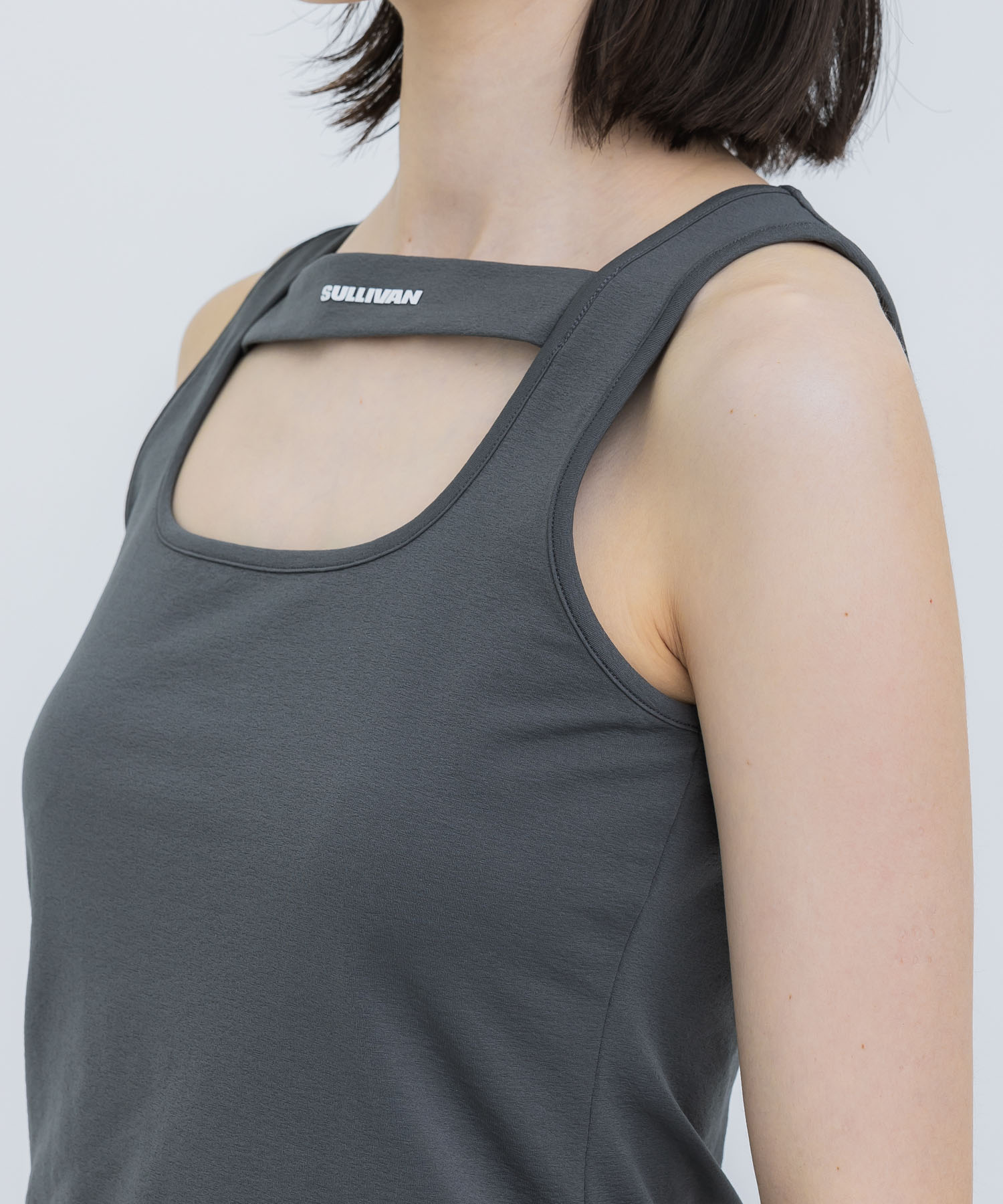 WRINKLED JERSEY BONDAGE TANK-TOP(FREE GREY): JOHN LAWRENCE