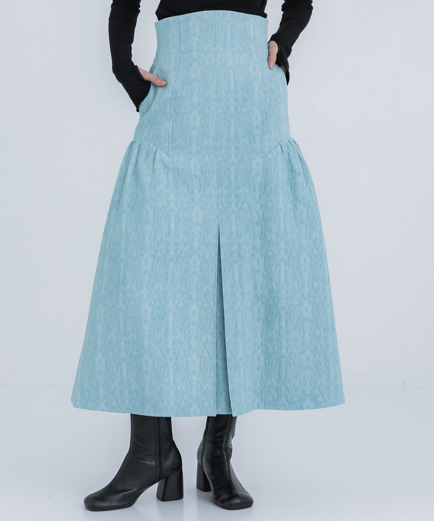 Unlevel Dyeing Box Pleats Skirt(2 BLUE): Mame Kurogouchi: WOMENS