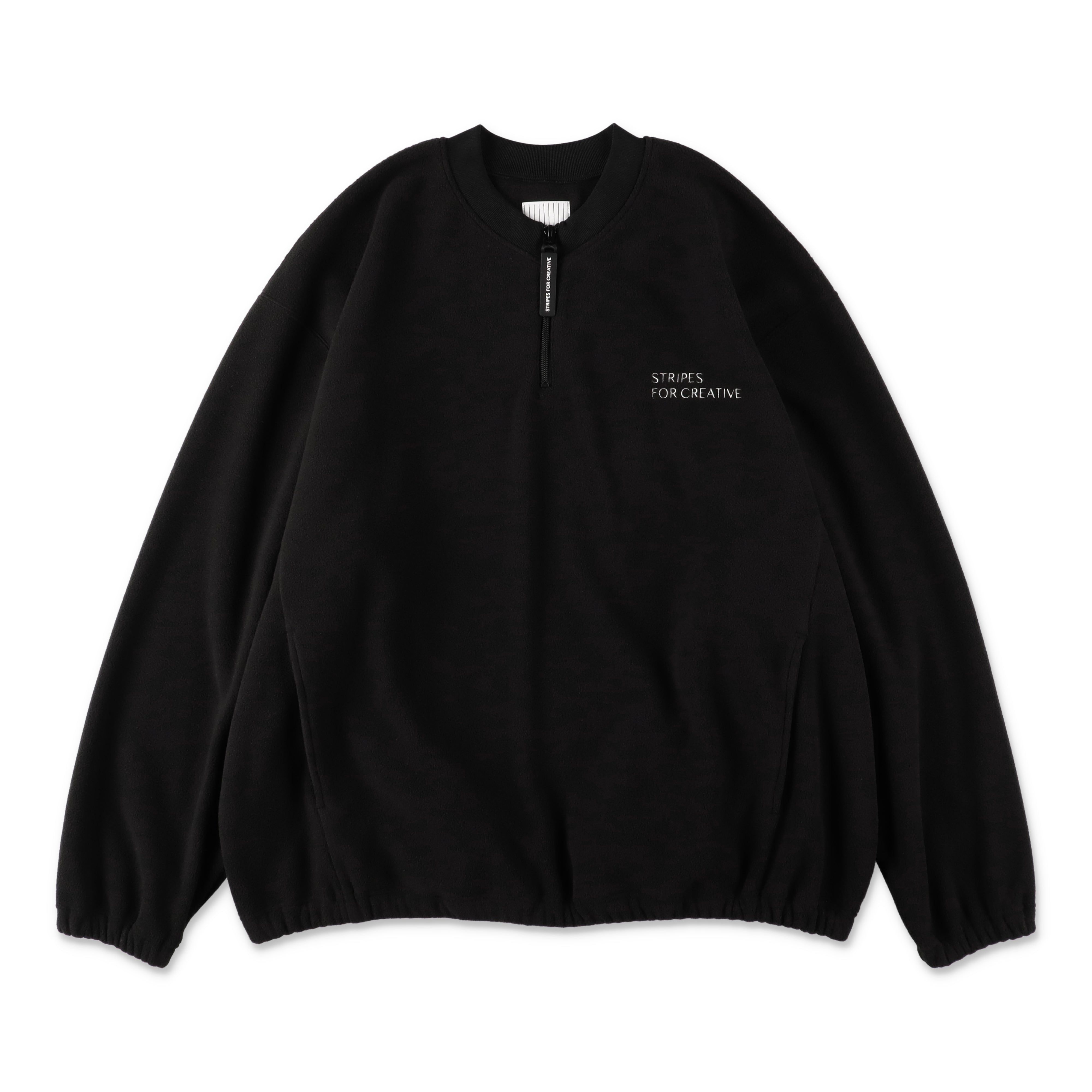 S.F.C FLEECE BASEBALL HALF ZIP JACKET - BLACK – STUDY SHOWROOM STORE