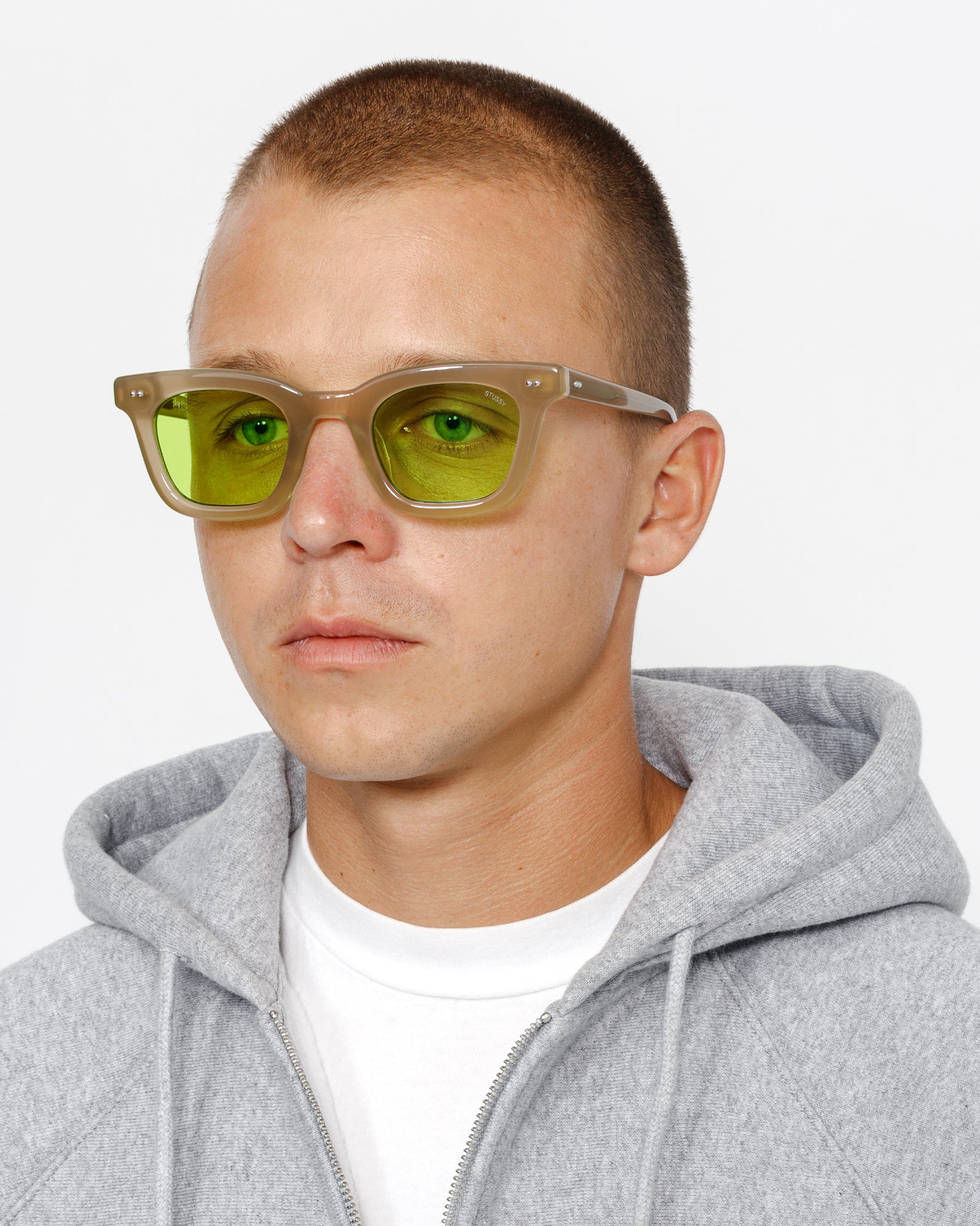 Ace Sunglasses in bone and lime - Stüssy – Stussy AU