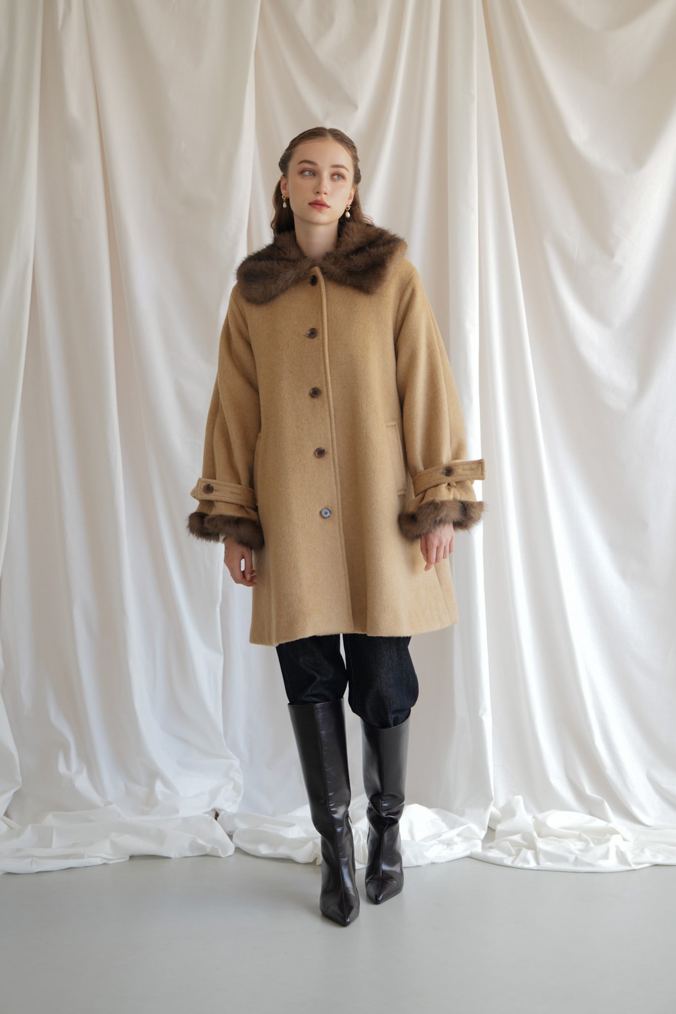 fur flare middle coat – Acka online store