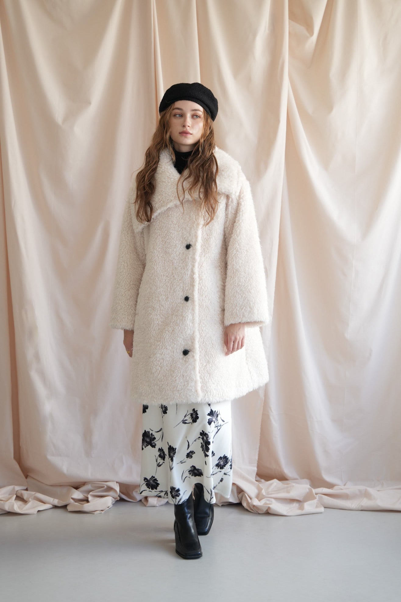 layered collar boa coat – Acka online store