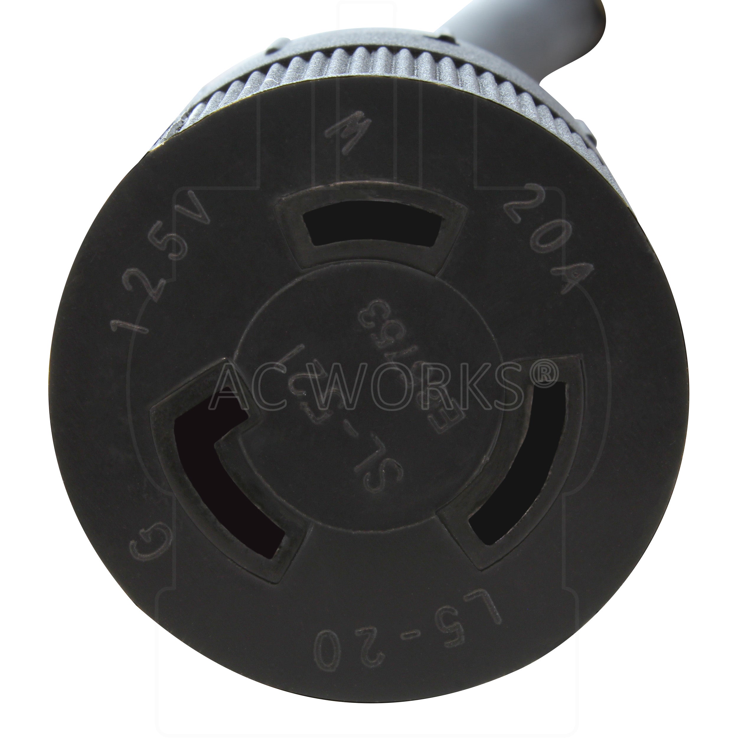 AC WORKS® [S520L520-012] 1FT NEMA 5-20P 20A 125V Plug to Locking
