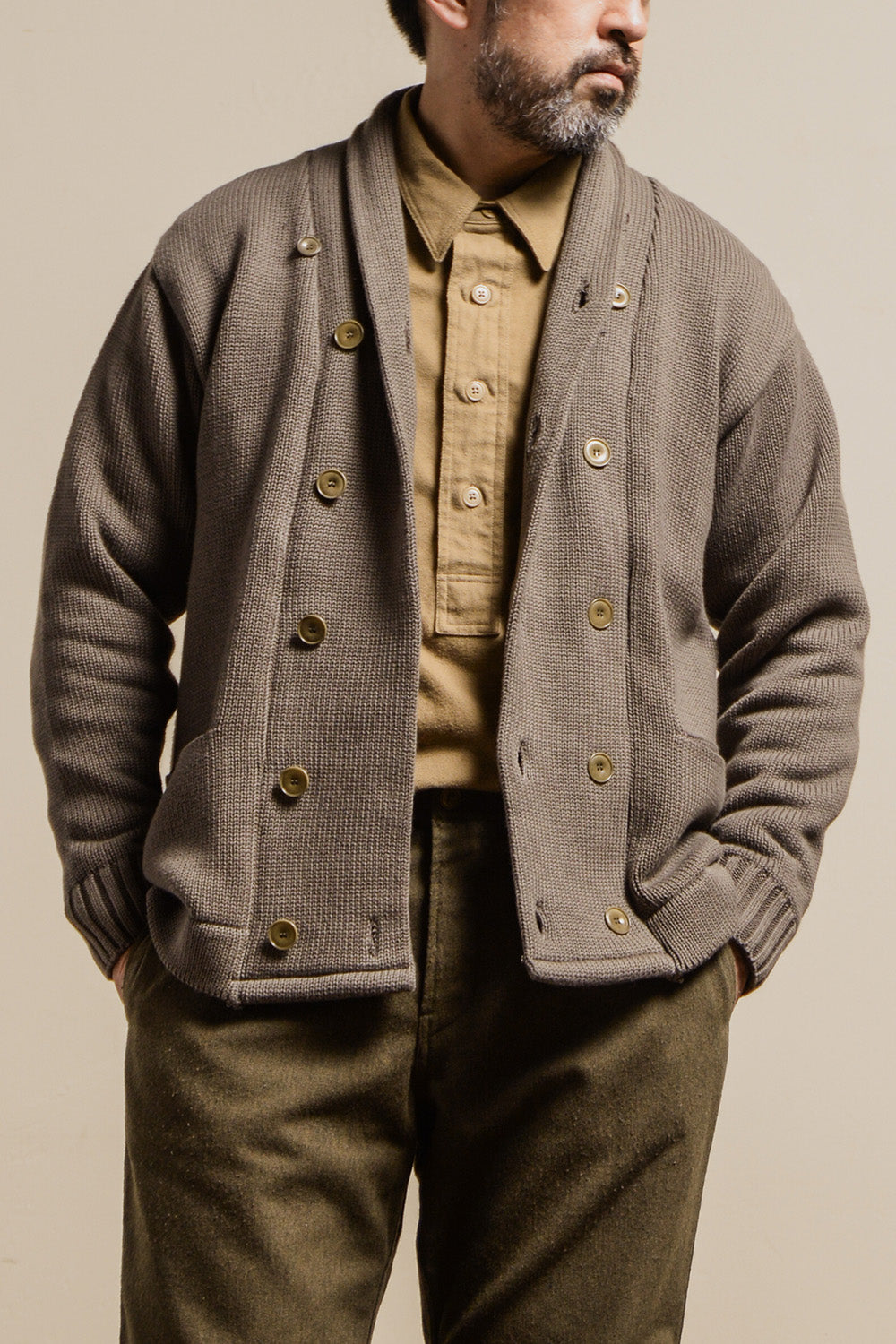 ACV-KN-H03 SHAWL COLLAR DOUBLE BREASTED KNIT – ADDICT CLOTHES