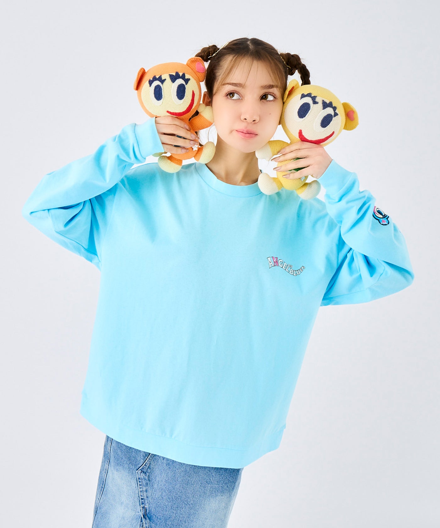 ANGEL BLUE|エンジェルブルー 35周年袖プリントロングTシャツ ロンT