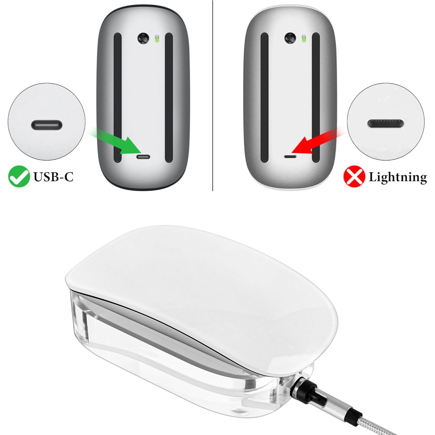 Apple Magic Mouse(USB-C)対応 アクリル製充電ステーション [GK-01