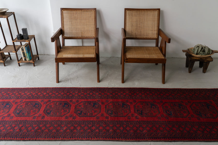 アフガニスタン産 1980年代 トルクメンラグ】トライバルラグ