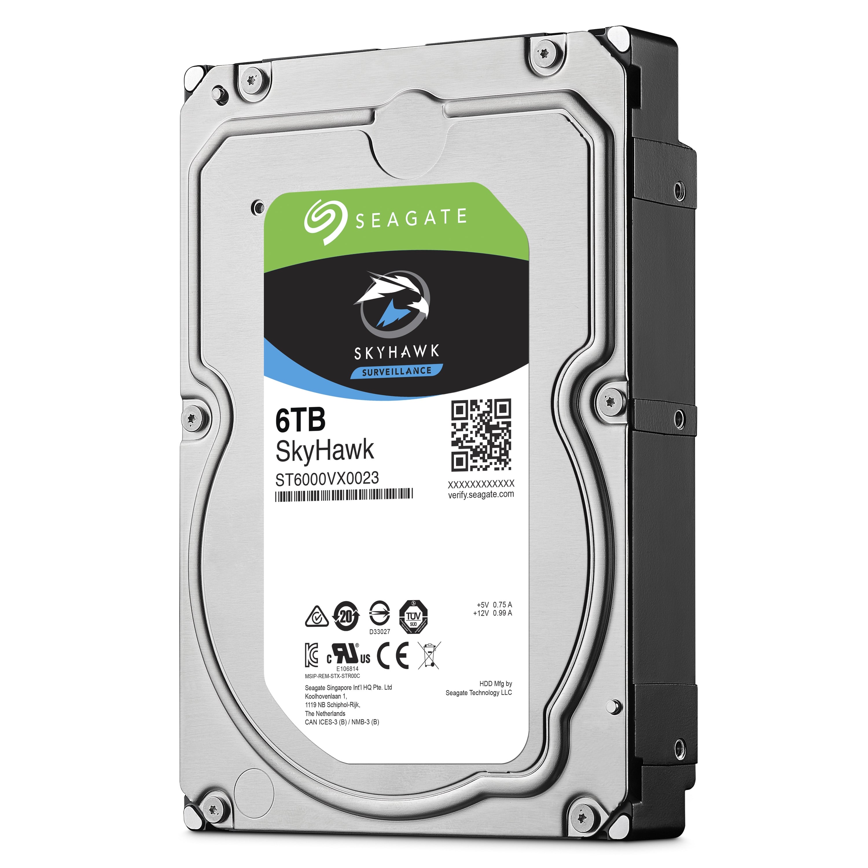 Seagate SkyHawk 6TB Surveillance Hard Drive - SATA 6Gb/s 64MB