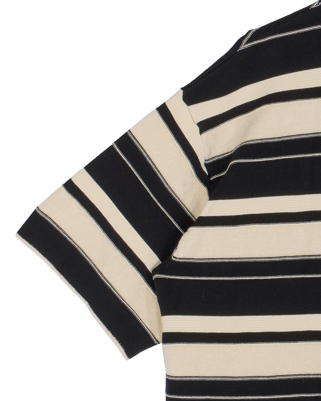 MULTI BORDER LOGO KNIT POLO TOP