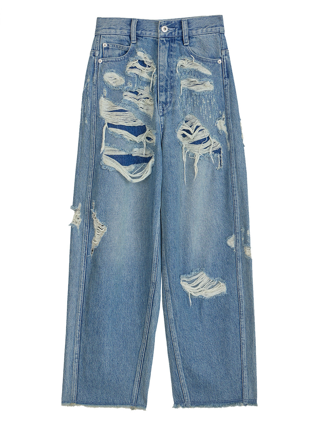 UND HARD DAMAGE LOOSE DENIM