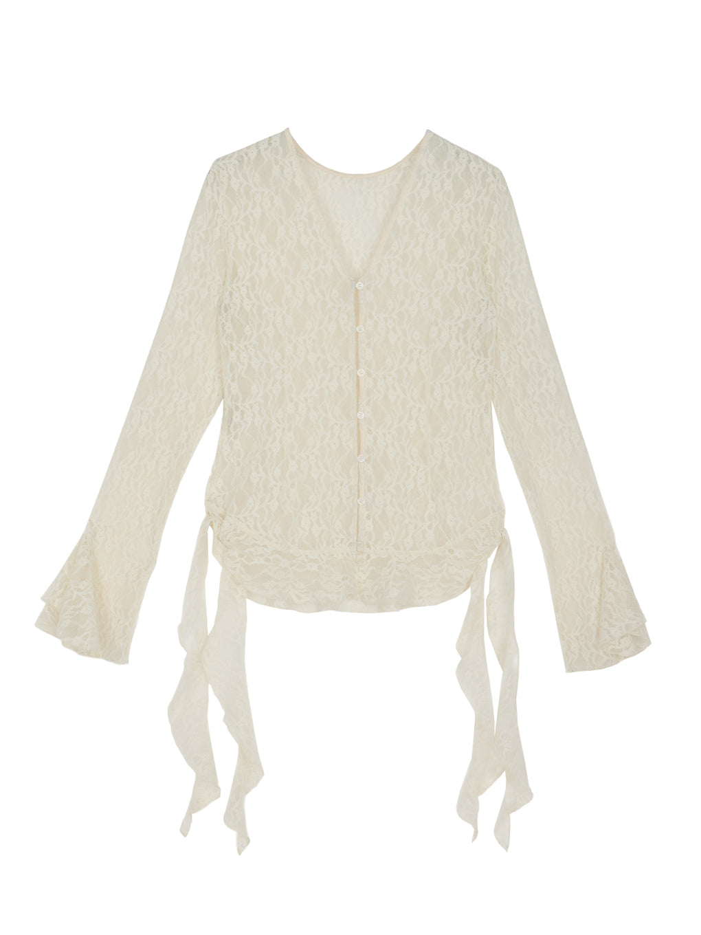 UND 2WAY CUT LACE FRILL TOP