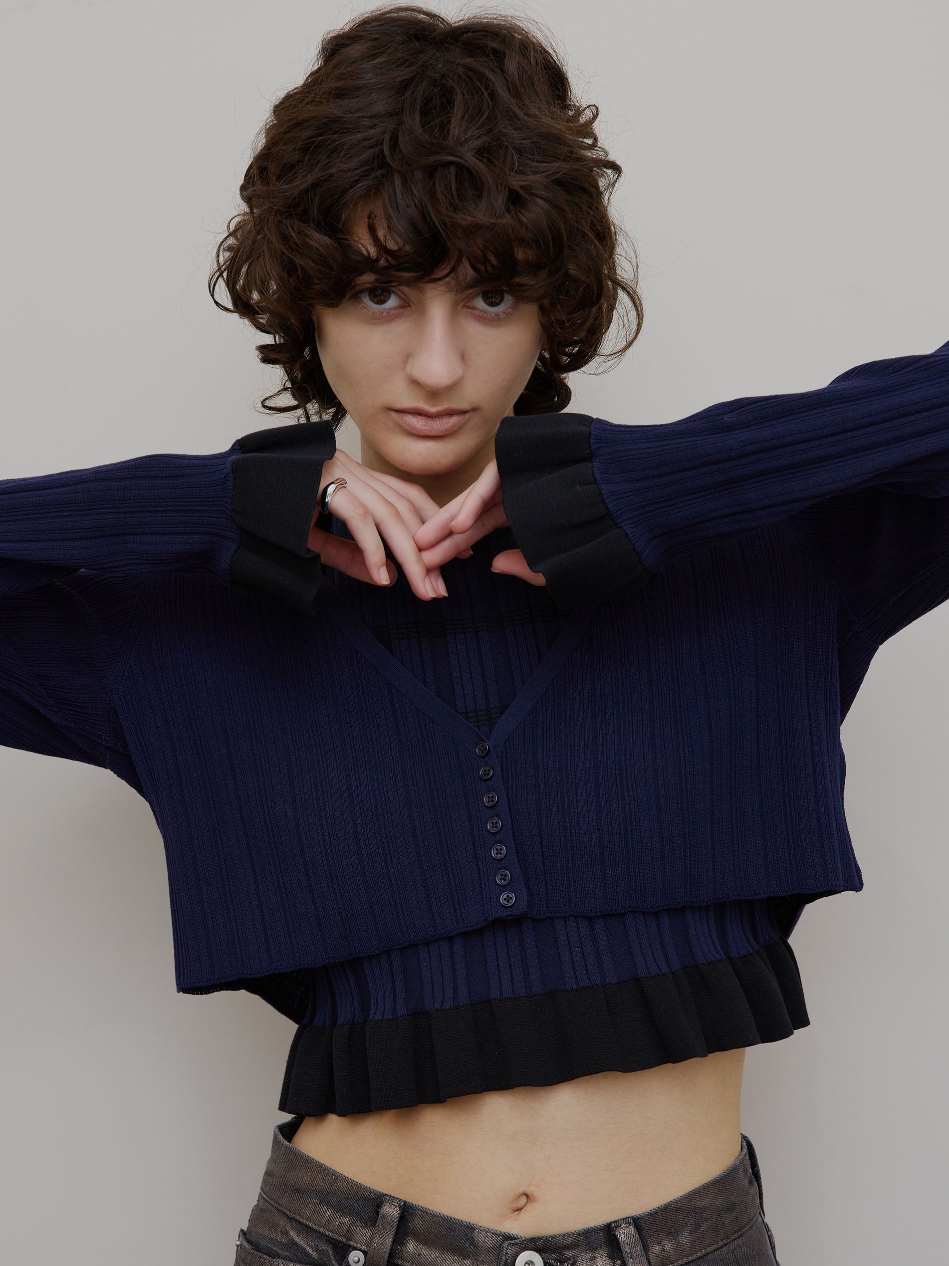 MEDI PURIPURI SHORT KNIT CARDIGAN